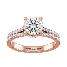 1 1/2ctw Round Diamond Rose Gold Engagement Ring | Custom Made