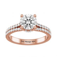 1 1/2ctw Round Diamond Rose Gold Engagement Ring | Custom Made
