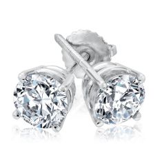 1 1/2ctw Round Diamond Solitaire White Gold Stud Earrings | Heritage