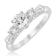 1 1/2ctw Round Diamond White Gold Engagement Ring - Timeless Collection