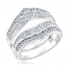 1 1/2ctw Round Diamond White Gold Guard | Embrace Collection