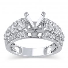 1 1/3ctw Diamond 14k White Gold Engagement Ring Setting - Design Collection