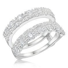 1 1/3ctw Diamond White Gold Ring Guard