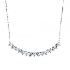 1 1/4ctw Lab Grown Diamond Curved Bar White Gold Necklace