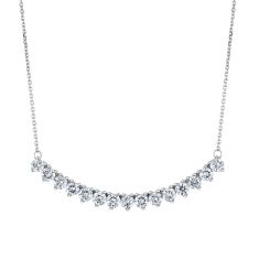 1 1/4ctw Lab Grown Diamond Curved Bar White Gold Necklace