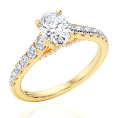 1 1/4ctw Oval Diamond Yellow Gold Engagement Ring - Glow Collection