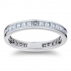 1 1/4ctw Princess Diamond Platinum Eternity Wedding Band | Size 7
