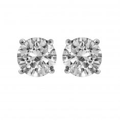 1 1/4ctw Round Diamond Solitaire White Gold Stud Earrings - Heritage