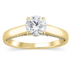 1 1/4ctw Round Diamond Yellow Gold Engagement Ring - Glow Collection