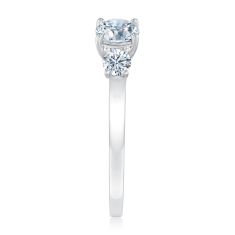 1 1/6ctw Round Diamond Three-Stone White Gold Engagement Ring