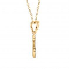 1/20ctw Diamond Anchor Yellow Gold Pendant Necklace