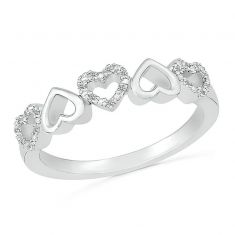 image of 1/20ctw Diamond Heart Station Ring with sku:RH080322AAW