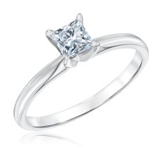 1/2ct Princess Diamond Solitaire White Gold Engagement Ring | Heritage