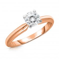 1/2ct Round Lab Grown Diamond Solitaire Rose Gold Engagement Ring