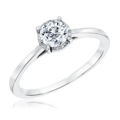 1/2ct Round Lab Grown Diamond White Gold Solitaire Engagement Ring
