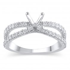 image of 1/2ctw Diamond Accent White Gold Engagement Ring Setting - Design Collection with sku:WR0619JEA-WGSE3