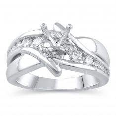 image of 1/2ctw Diamond Bypass White Gold Engagement Ring Setting | Design Collection with sku:PR1484FE-WGS