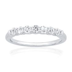 1/2ctw Diamond Curved White Gold Wedding Band - Embrace Collection