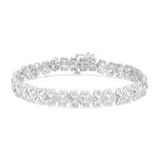 1/2ctw Diamond Infinity Link Sterling Silver Bracelet