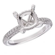 1/2ctw Diamond Pav White Gold Engagement Ring Setting - Design Collection