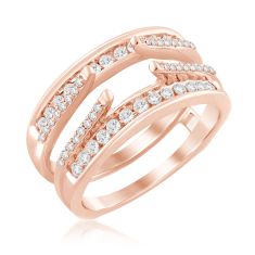 1/2ctw Diamond Rose Gold Ring Guard