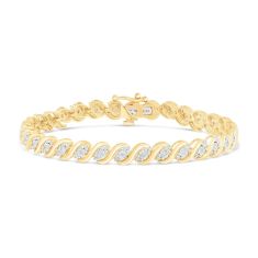 1/2ctw Diamond S-Link Yellow Gold Tennis Bracelet