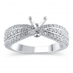 image of 1/2ctw Diamond Three-Row White Gold Engagement Ring Setting - Design Collection with sku:WR0065JEA-WGSE3