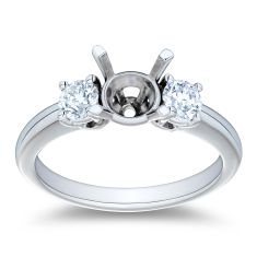 1/2ctw Diamond Three-Stone Platinum Engagement Ring Setting