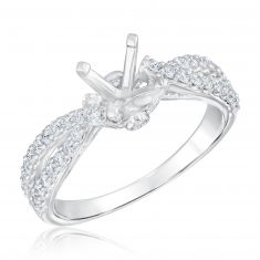 1/2ctw Diamond Twist White Gold Engagement Ring Setting