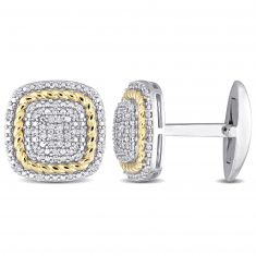 1/2ctw Diamond Two-Tone Cufflinks