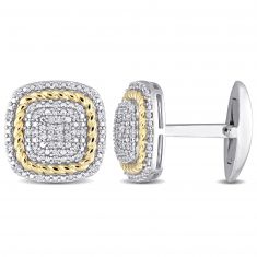 1/2ctw Diamond Two-Tone Cufflinks