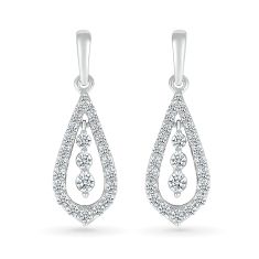 1/2ctw Diamond White Gold Drop Earrings