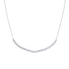 1/2ctw Diamond White Gold Smile Bar Necklace