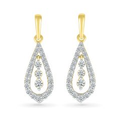 image of 1/2ctw Diamond Yellow Gold Drop Earrings with sku:ET213616HTY