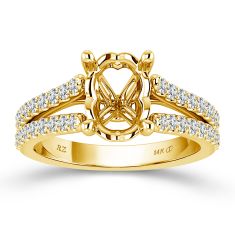 1/2ctw Diamond Yellow Gold Engagement Ring Setting - Design Collection