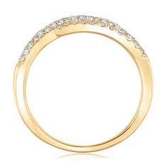 1/2ctw Diamond Yellow Gold Multi-Row Bypass Ring
