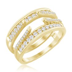 1/2ctw Diamond Yellow Gold Ring Guard