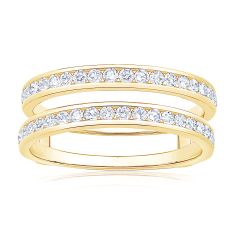 1/2ctw Diamond Yellow Gold Ring Guard - Embrace Collection