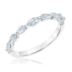 1/2ctw Marquise Diamond White Gold Wedding Band - Embrace Collection