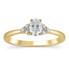 1/2ctw Oval Diamond Yellow Gold Engagement Ring - Couture Collection