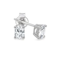 1/2ctw Oval Lab Grown Diamond White Gold Solitaire Stud Earrings