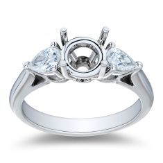 1/2ctw Pear Diamond Accents Platinum Engagement Ring Setting