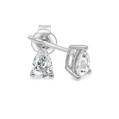 1/2ctw Pear Lab Grown Diamond White Gold Solitaire Stud Earrings
