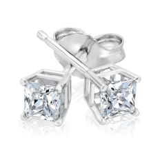 1/2ctw Princess Diamond Solitaire White Gold Stud Earrings - Heritage Collection