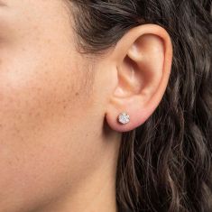 1/2ctw Round Diamond Composite Flower Yellow Gold Stud Earrings