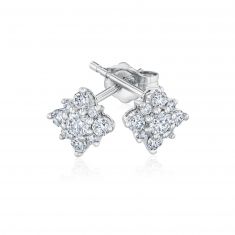 1/2ctw Round Diamond Snowflake White Gold Stud Earrings