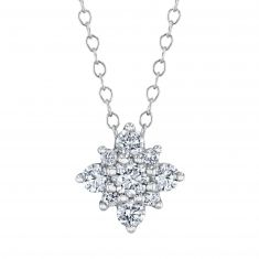 1/2ctw Round Diamond Snowflake White Gold Pendant Necklace