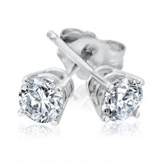 1/2ctw Round Diamond Solitaire White Gold Stud Earrings | Heritage