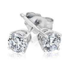 1/2ctw Round Diamond Solitaire White Gold Stud Earrings - Heritage