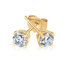 1/2ctw Round Diamond Solitaire Yellow Gold Stud Earrings | Heritage